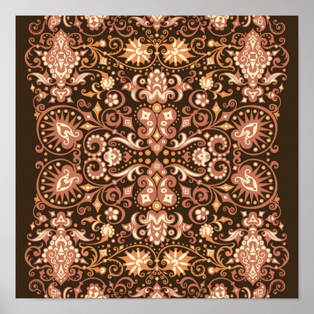 Horizontal abstract background in digital art styl poster (Front)