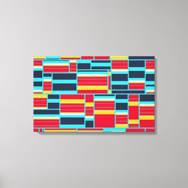 Horizontal and vertical stripes canvas print (Front)