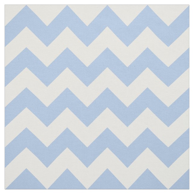Horizontal Baby Blue & White Zigzag Geometric Fabric (Swatch)