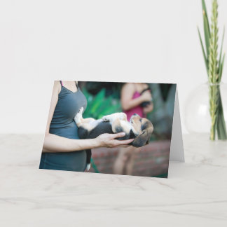 Horizontal Beagle Baby Card