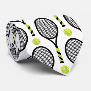 🎾Horizontal Black and green tennis🎾 white  Tie