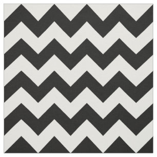 Horizontal Black and White Zigzag Pattern Fabric