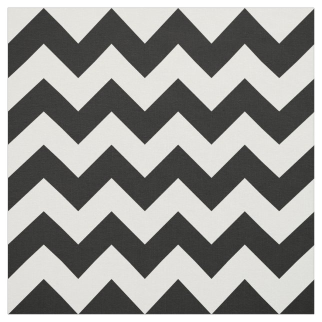 Horizontal Black and White Zigzag Pattern Fabric (Swatch)