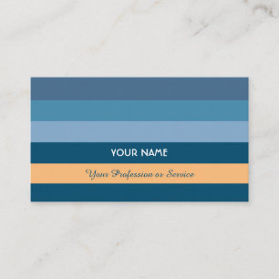 Horizontal blue stripes with orange business card
