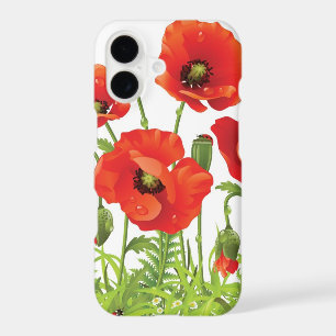 Horizontal border with red poppy