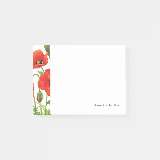 Horizontal border with red poppy post-it notes (Front)