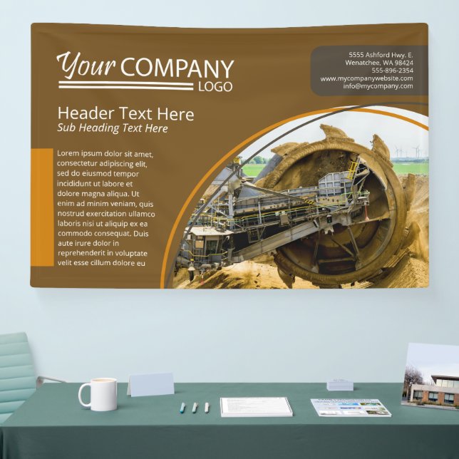 Horizontal Brown & Yellow Wall Logo Banner (Tradeshow)