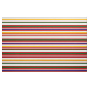 Horizontal Candy Stripes (large scale) Fabric