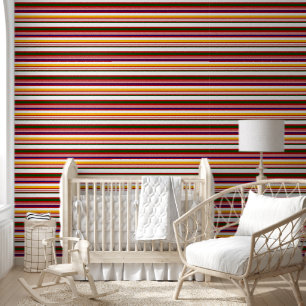 Horizontal Candy Stripes (large scale) Wallpaper