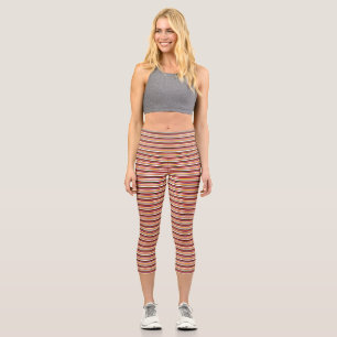 Horizontal Candy Stripes (small scale) Capri Leggings