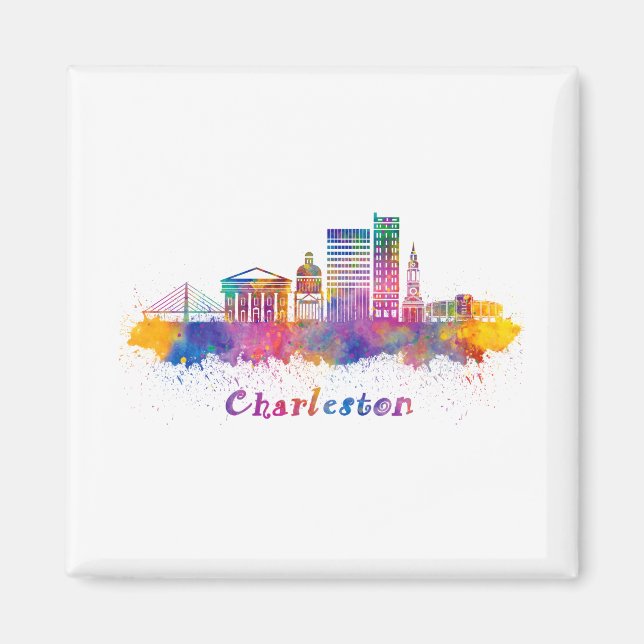Horizontal Charleston acuarela Magnet (Front)
