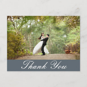 Horizontal Custom Wedding Photo Thank You Postcard