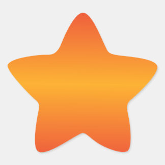 Horizontal Dark Tangerine and Cadmium Red Gradient Star Sticker