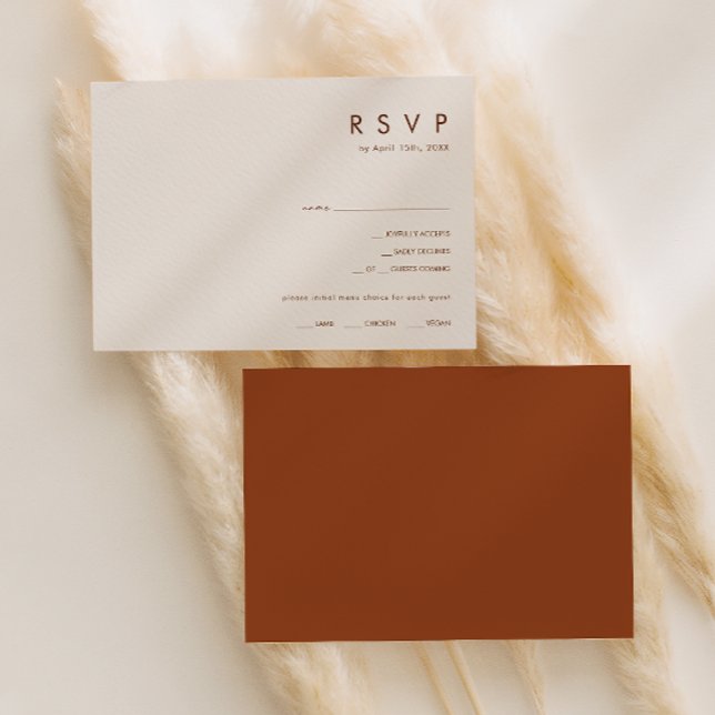 Horizontal Desert Terracotta Menu Choice RSVP (Creator Uploaded)