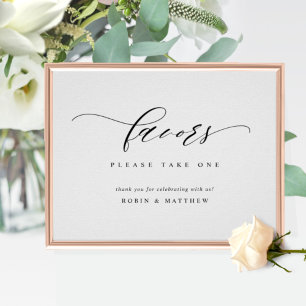 Horizontal Elegant Script Wedding Favour Sign