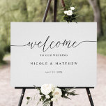 Horizontal Elegant Script Wedding Welcome Sign<br><div class="desc">Welcome your guests to your wedding with this elegant sign. Ability to change text to any other event. Design with beautiful modern hand written calligraphy details. 10" x 8" is simply our default size, you have the ability to choose from a great variety of size options. Ability to change white...</div>