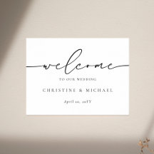 Horizontal Elegant Script Welcome Wedding 