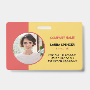 Horizontal Employee Photo ID Badge