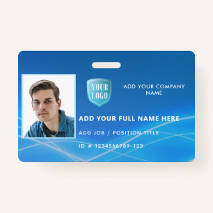 Horizontal Employee Photo ID with Logo ID Badge
