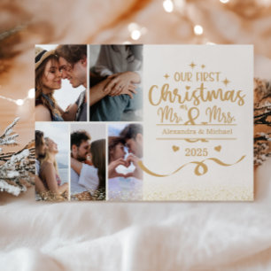 Horizontal First Christmas 6 Photo Layout Holiday Card