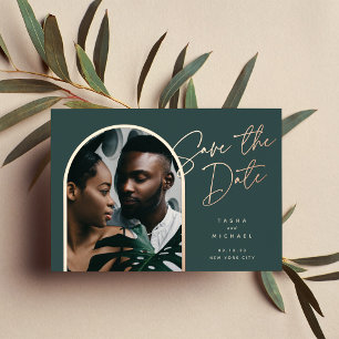 Horizontal Foil Arch Photo Save The Date