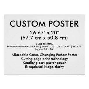 Horizontal Glossy Custom Poster 26" x 20"