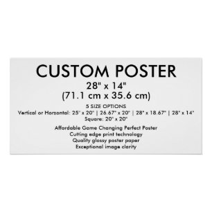 Horizontal Glossy Custom Poster 28" x 14"