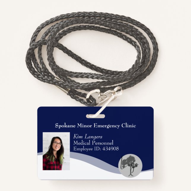Horizontal ID Lanyard Badge Business Medical ID Badge (Front with Lanyard)