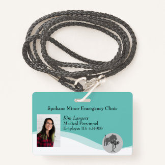 Horizontal ID Lanyard Badge Generic Teal ID Badge