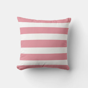 horizontal large pastel pink stripes girl's outdoor cushion