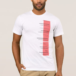Horizontal lines, black stripes on red T-Shirt