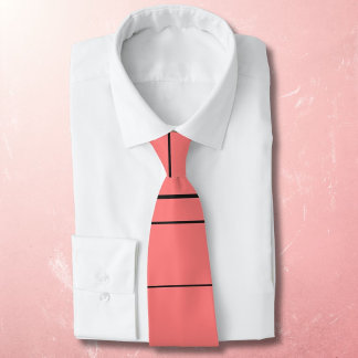 Horizontal lines, black stripes on red tie