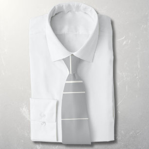 Horizontal lines, white stripes on grey tie