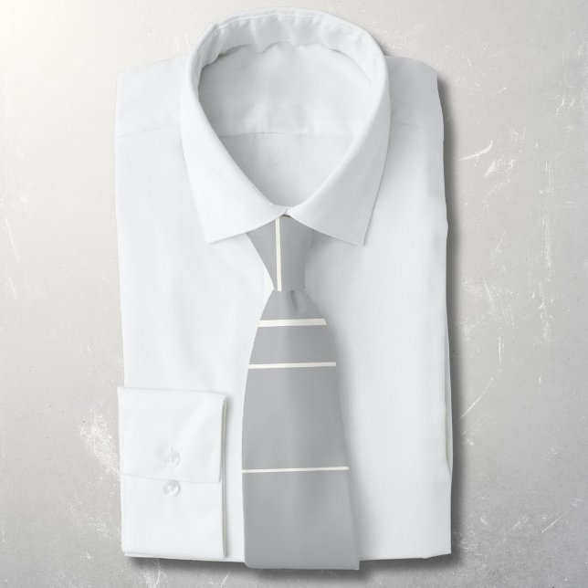 Horizontal lines, white stripes on grey tie (Creator Uploaded)