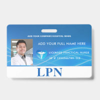 Horizontal LPN License Practical Nurse, Photo ID