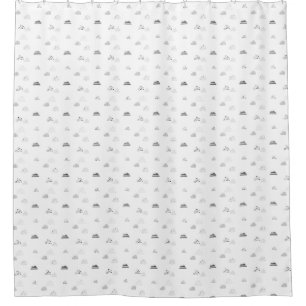 Horizontal, Medium Grey Shower Curtain