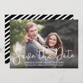 Horizontal Modern Script Photo Save the Date (Front/Back)