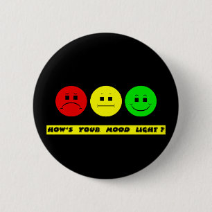 Horizontal Moody Stoplight Mood Light 6 Cm Round Badge