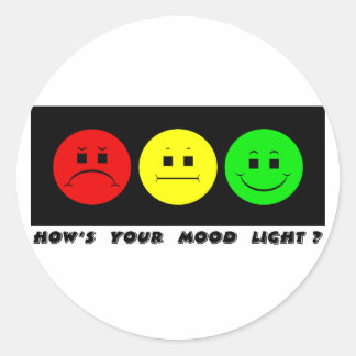 Horizontal Moody Stoplight Mood Light Classic Round Sticker
