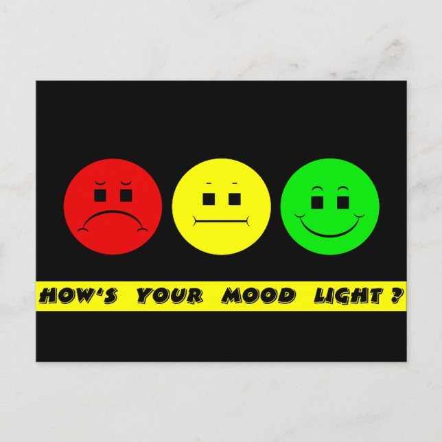 Horizontal Moody Stoplight Mood Light Postcard (Front)
