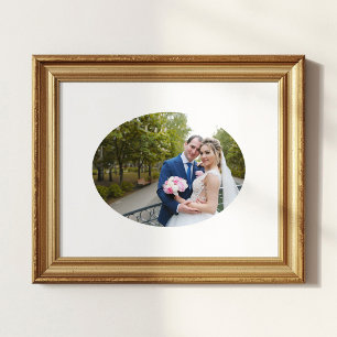 Horizontal Oval Shape Wedding Photo Poster