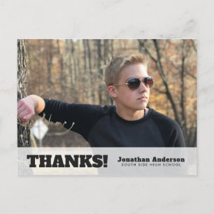 Horizontal Photo Graduation Thank You Postcard