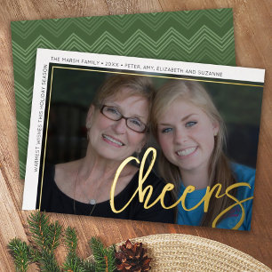 Horizontal Photo Green Chevrons Huge Script Cheers