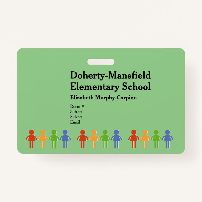 Horizontal Photo ID School Security Badge ID Badge (Front)