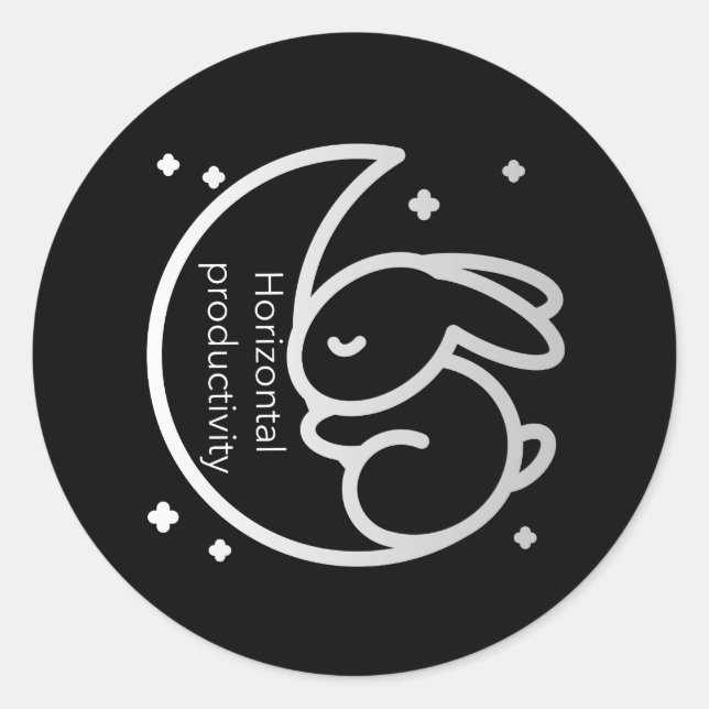 Horizontal productivity sleep nap classic round sticker (Front)