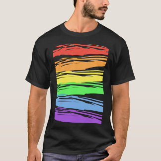Horizontal Rainbow Gay Pride Stripes T-Shirt