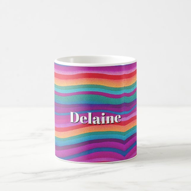 Horizontal Rainbow Stripes Coffee Mug (Center)