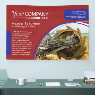 Horizontal Red & Blue Company Logo Wall Banner
