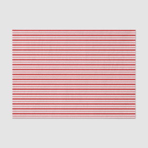 Horizontal Red & White Stripes (small scale) Tissue Paper