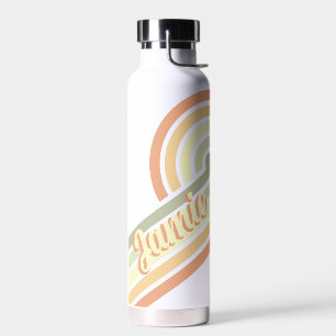 Horizontal Retro Personalised Name Water Bottle